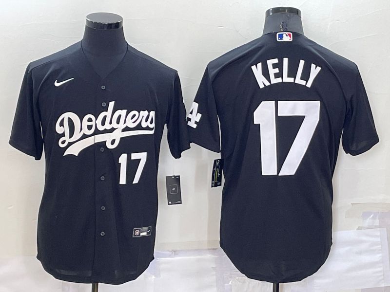 Men Los Angeles Dodgers 17 Kelly Black Inversion Nike 2022 MLB Jerseys